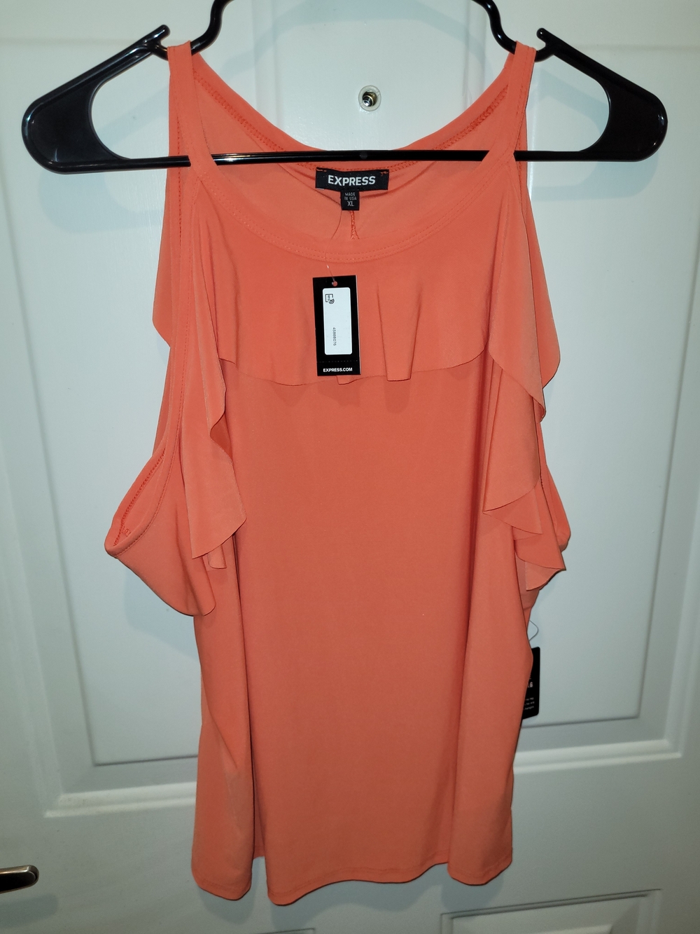 NWT Express Orange Ruffle Detail Blouse.